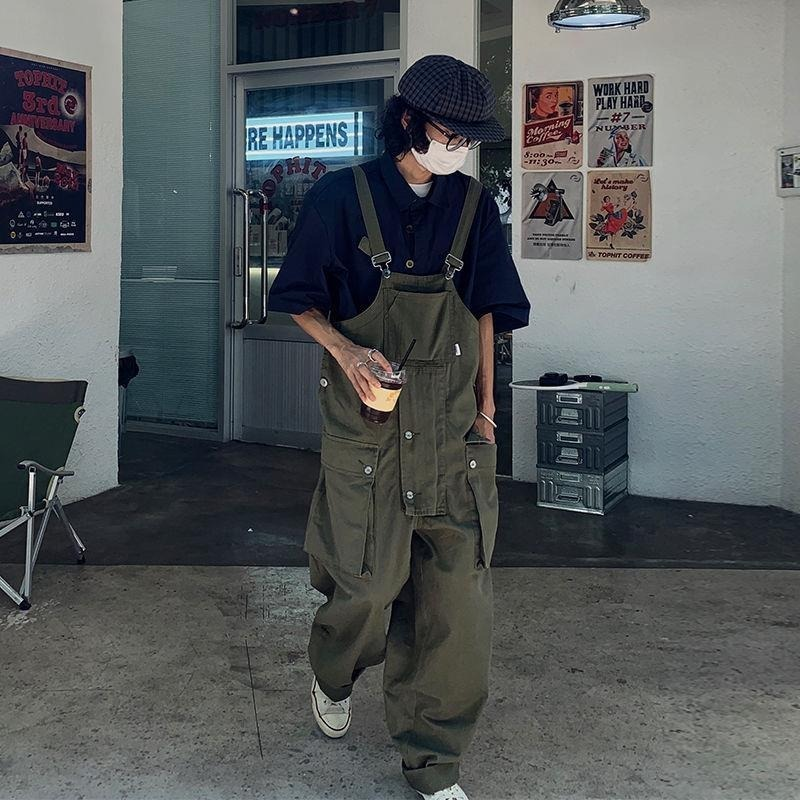 Retro Korean Loose Wide Leg Jumpsuit for Men