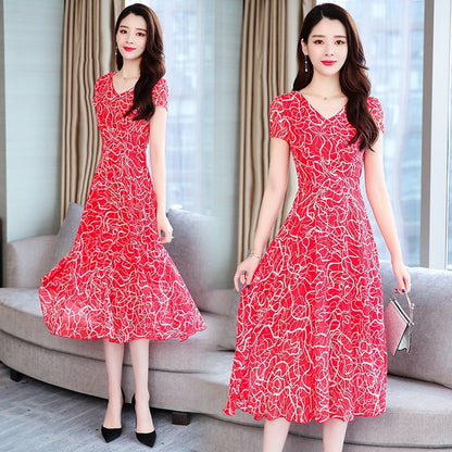 Chiffon Floral Dress - Stylish Plus Size Midi Dress