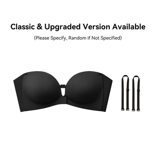 LUCKMEEY Womens Strapless Front Closure Bra Push up Padded Add Cup Non Slip Wireless Supportive Seamless Comfortable Tube Jelly Bra a B C Cup#Summerwins#Tiktokshopdealsforyoudays
