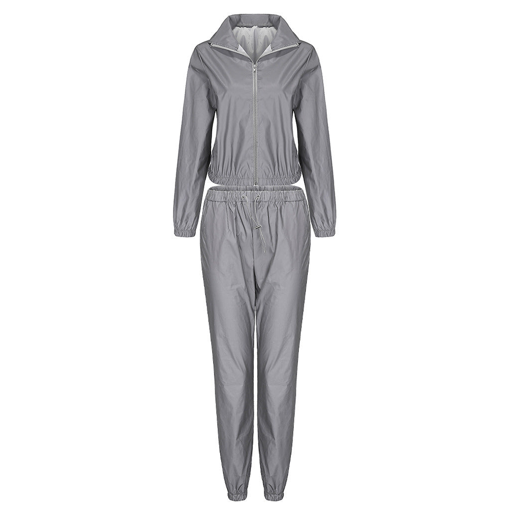 Reflective Casual Two-Piece Outfit Set