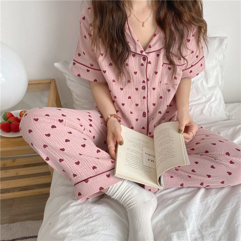 Women's Spring Autumn Fashionable Printed Pajama Set