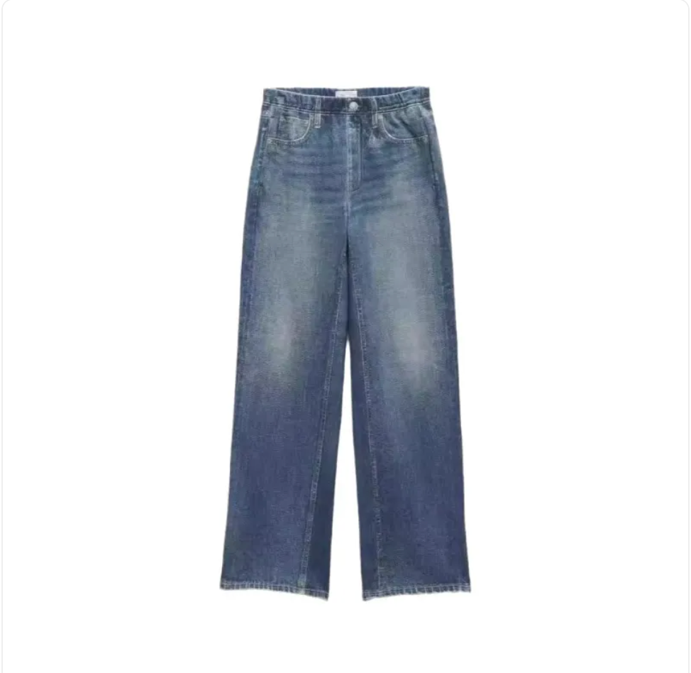 Retro High-Waist Loose Fit Wide-Leg Jeans