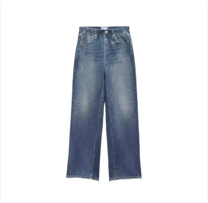 Retro High-Waist Loose Fit Wide-Leg Jeans