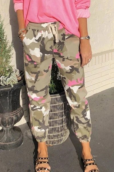 Trendy Women's Cotton Cargo Pants - Mid Waist Casual