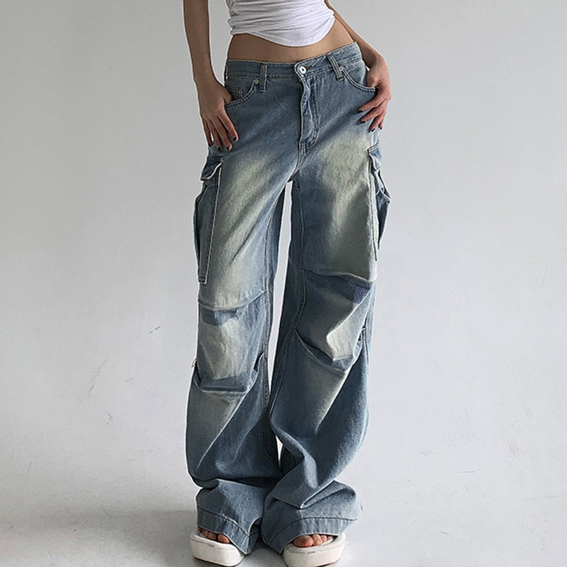 Personalized High Waist Pleated Loose Trousers