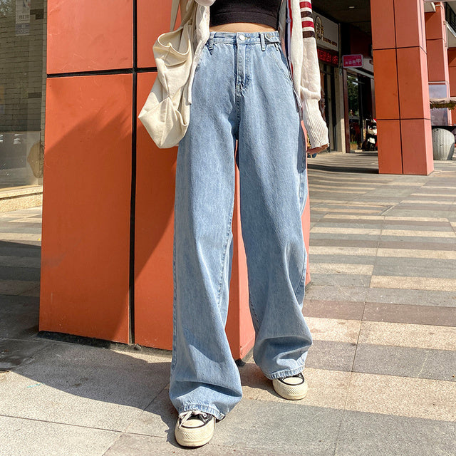 Trendy Slim Fit Loose Ladies Street Jeans