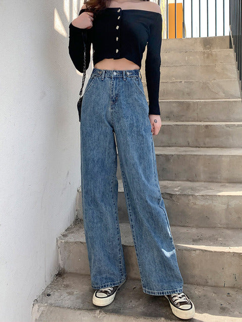 Trendy Slim Fit Loose Ladies Street Jeans
