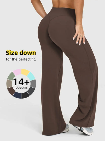 Women'S High Waisted Elastic Loose Fit Straight Leg Pants, Butt Lifting Outdoor Casual Pants, Suitable for Yoga and Pilates, Comfortable Daily Wear, Womenswear