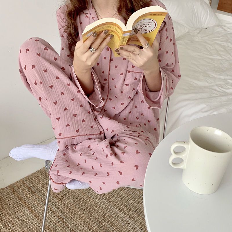 Women's Spring Autumn Fashionable Printed Pajama Set