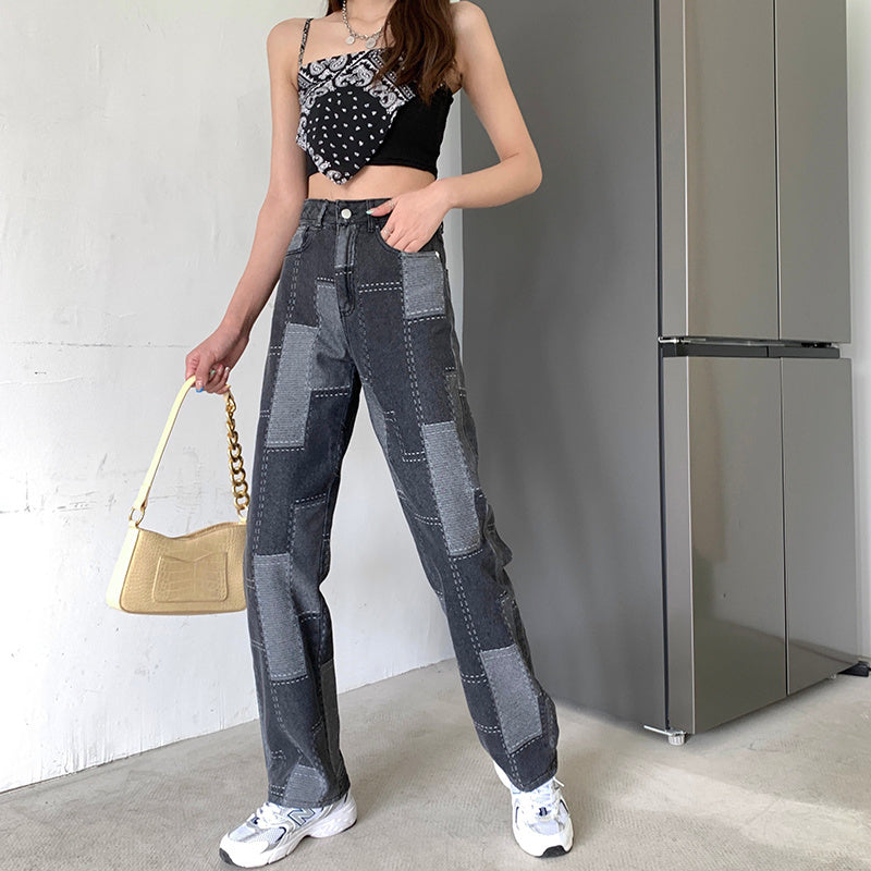 Trendy High Waist Wide Leg Slim Ladies Jeans