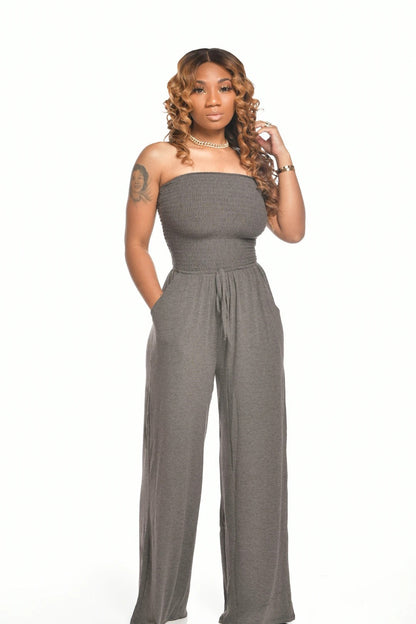 2023 Women's Casual Off-Shoulder Wide-Leg Jumpsuit
