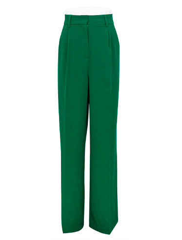High-Waisted Solid Color Wide-Leg Pants for Women