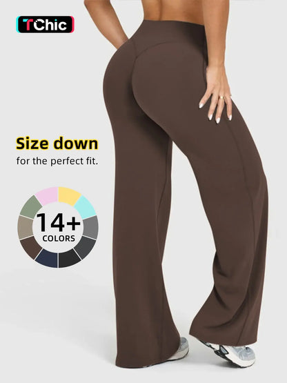 Women'S High Waisted Elastic Loose Fit Straight Leg Pants, Butt Lifting Outdoor Casual Pants, Suitable for Yoga and Pilates, Comfortable Daily Wear, Womenswear