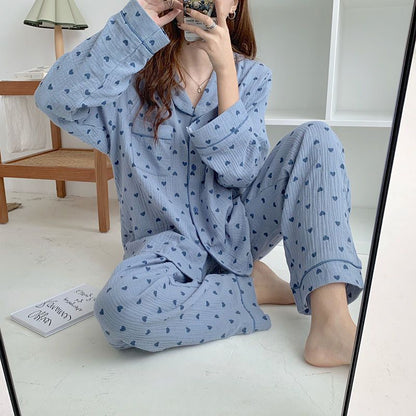Women's Spring Autumn Fashionable Printed Pajama Set
