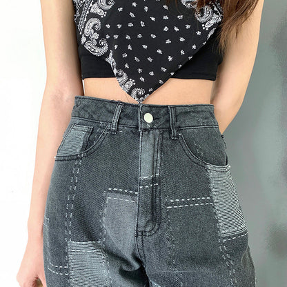 Trendy High Waist Wide Leg Slim Ladies Jeans