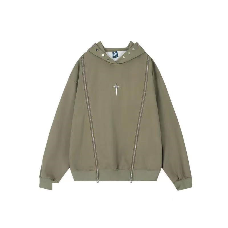 American Retro Women’s Hooded Sweater with Zipper