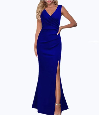 Slim Fit Spaghetti Strap Split Maxi Dress