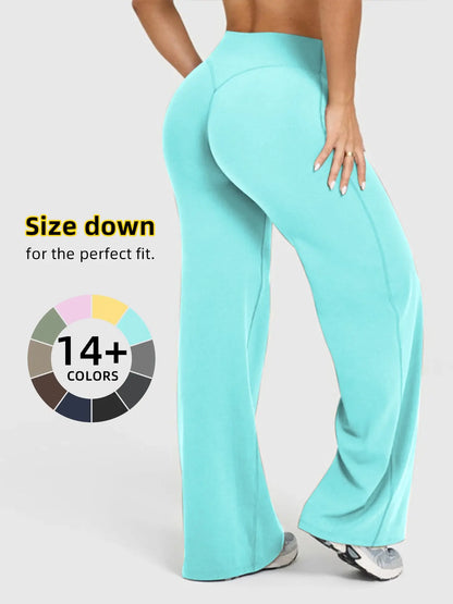 Women'S High Waisted Elastic Loose Fit Straight Leg Pants, Butt Lifting Outdoor Casual Pants, Suitable for Yoga and Pilates, Comfortable Daily Wear, Womenswear