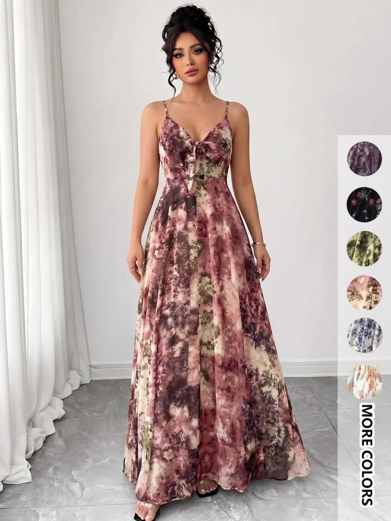 Women'S Boho Style Floral-Print Spaghetti Strap Cami Dress, Bohemian Fashion Casual A-Line Dress for Beach Holiday Vacation, Perfect for Summer