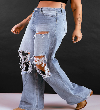 High Waist Loose Straight Leg Trousers