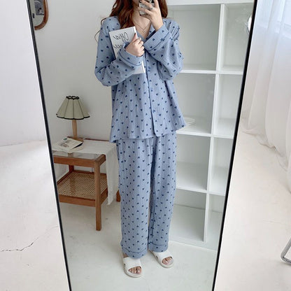 Women's Spring Autumn Fashionable Printed Pajama Set