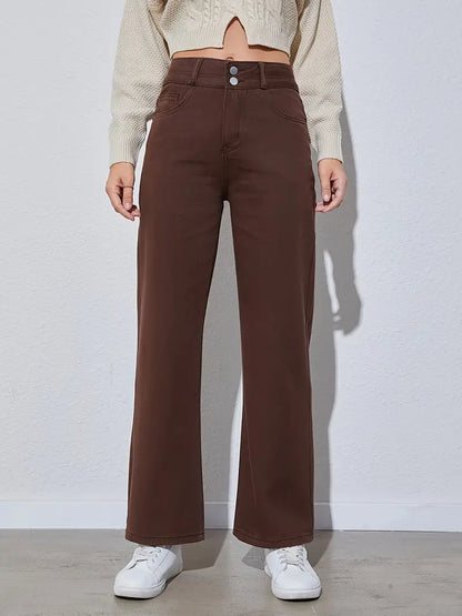 High Waist Loose Fit Straight Leg Boyfriend Jeans