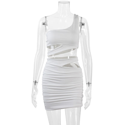 Summer Women's Two-Piece Set - Sexy Hollow Mini Skirt