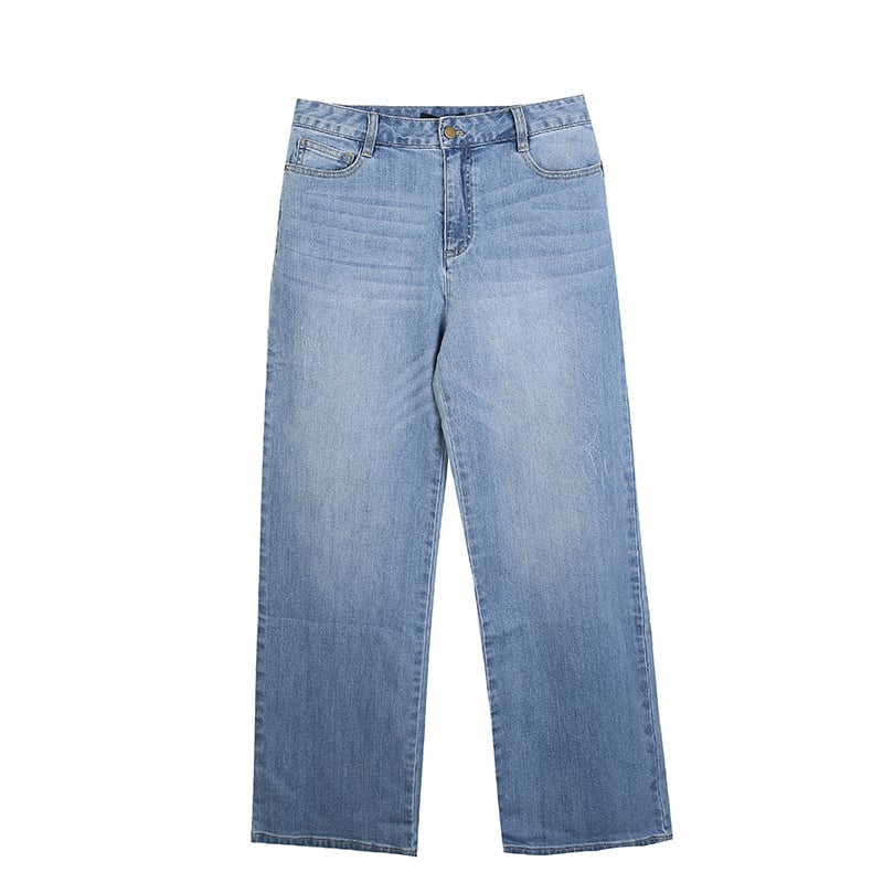 Ladies Wide Leg Slim Straight Jeans