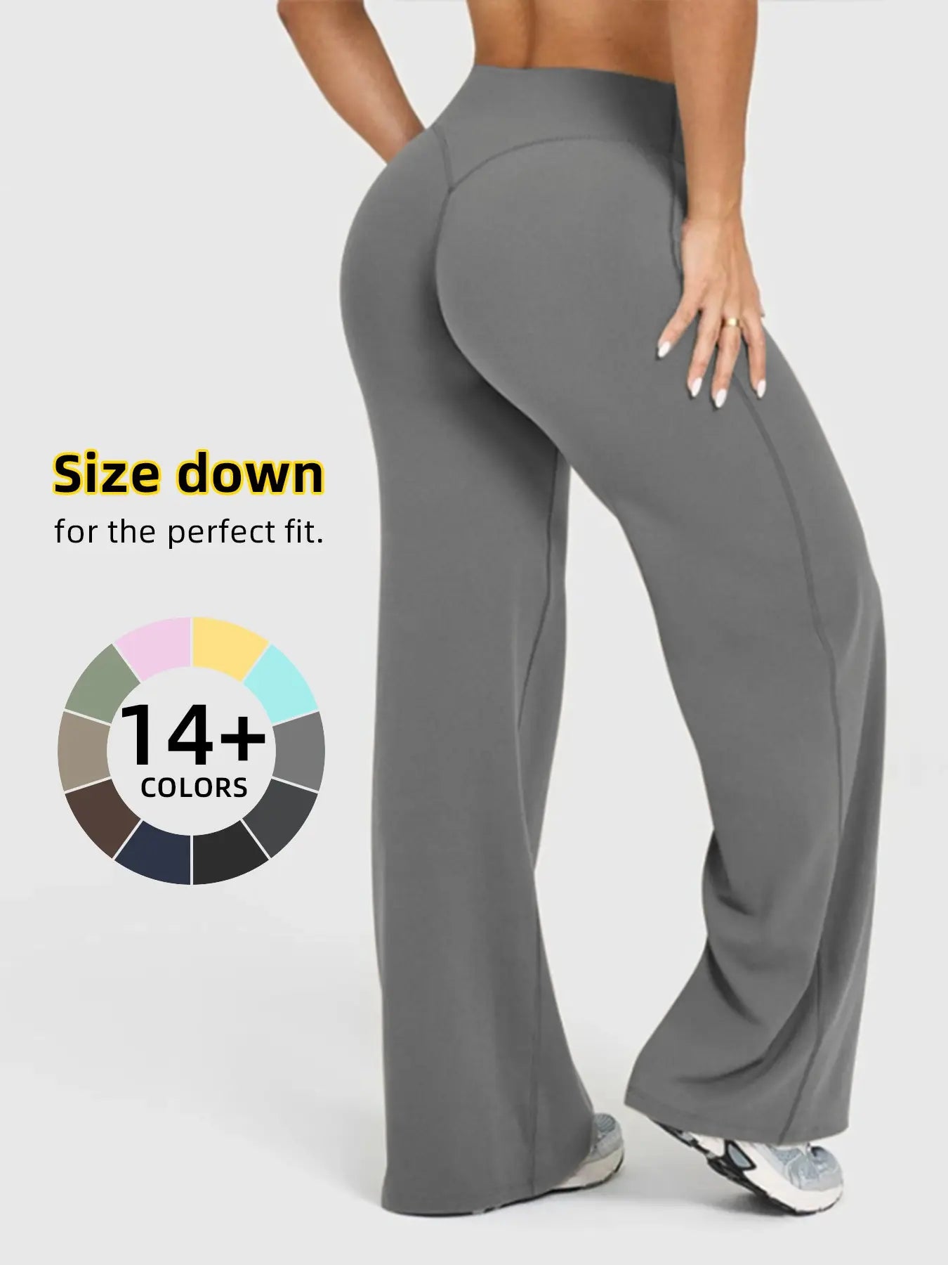 Women'S High Waisted Elastic Loose Fit Straight Leg Pants, Butt Lifting Outdoor Casual Pants, Suitable for Yoga and Pilates, Comfortable Daily Wear, Womenswear