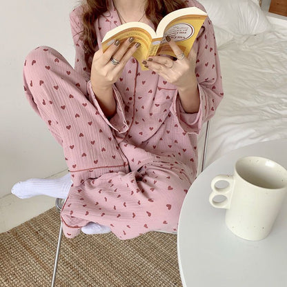Women's Spring Autumn Fashionable Printed Pajama Set