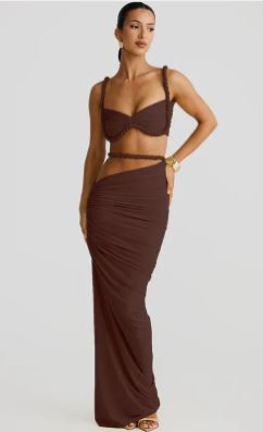 Chic Backless Halter Suspender Sheath Skirt Two-Piece Set