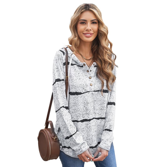 Women’s Striped Hooded Sweater - European & American Style