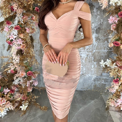 2023 New Women's Sexy Off-Shoulder Bodycon Dress