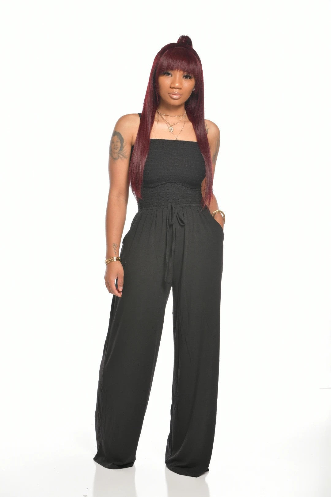 2023 Women's Casual Off-Shoulder Wide-Leg Jumpsuit