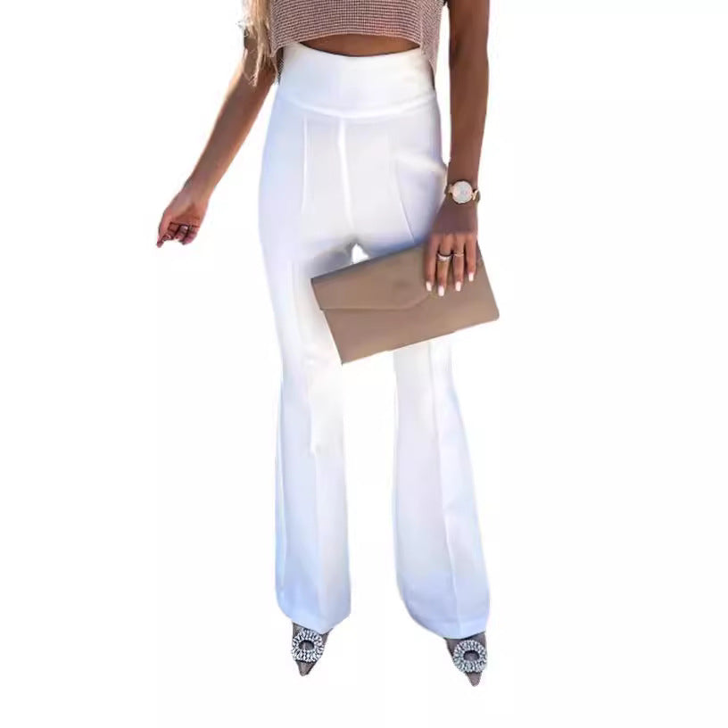 High-Waisted Slim Fit Bell-Bottom Pants for Women