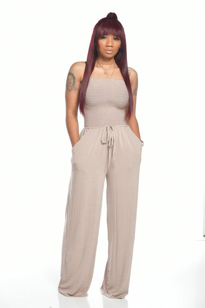 2023 Women's Casual Off-Shoulder Wide-Leg Jumpsuit