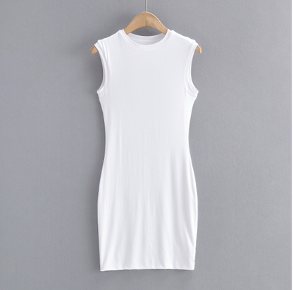 Summer Women's Sleeveless Round Neck Maternity Dress