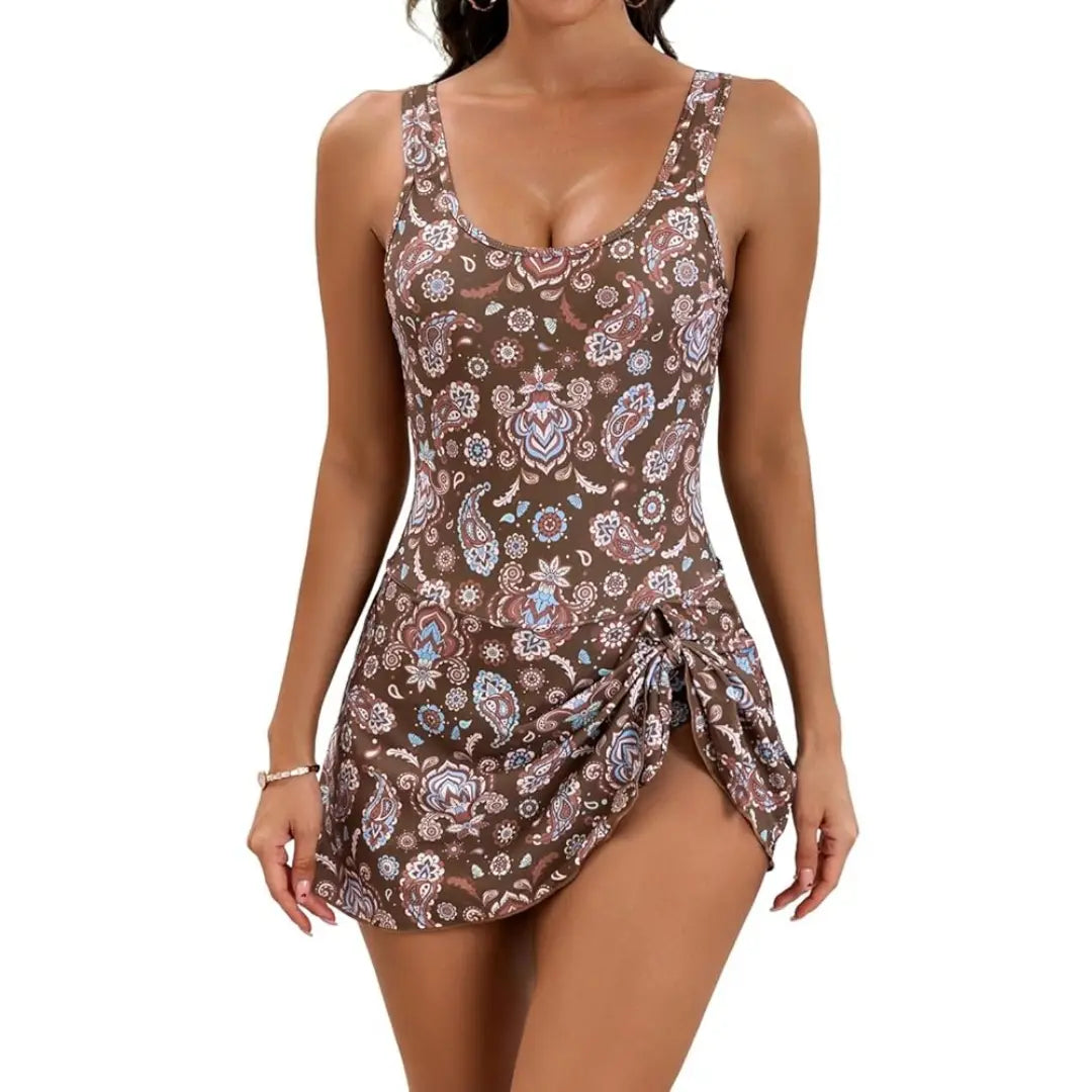 Eomenie One Piece Swimdress Swimsuits for Women Tummy Control Swim Dresses Bathing Suits Swimwear Swimsuit Slimming Beachwear Onepieceswimsuit Deals for You Days