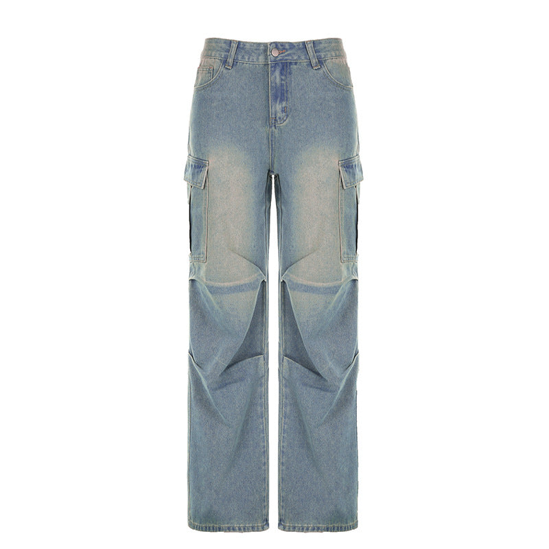 Personalized High Waist Pleated Loose Trousers