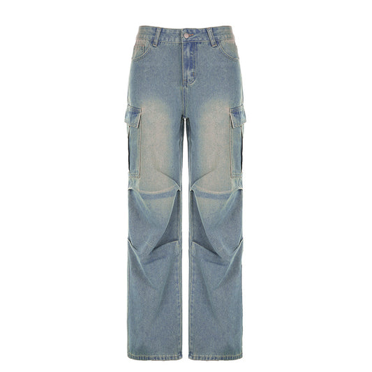 Personalized High Waist Pleated Loose Trousers