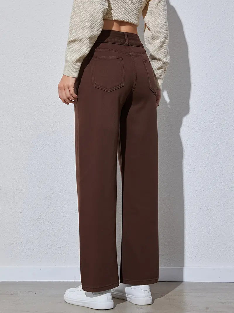 High Waist Loose Fit Straight Leg Boyfriend Jeans