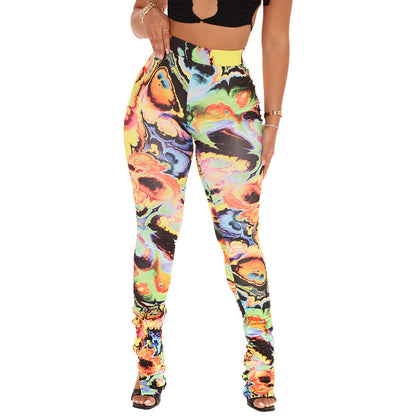 Irregular Pleated High Waist Women's Trousers