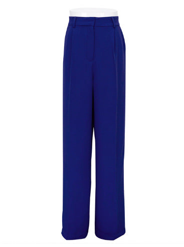 High-Waisted Solid Color Wide-Leg Pants for Women