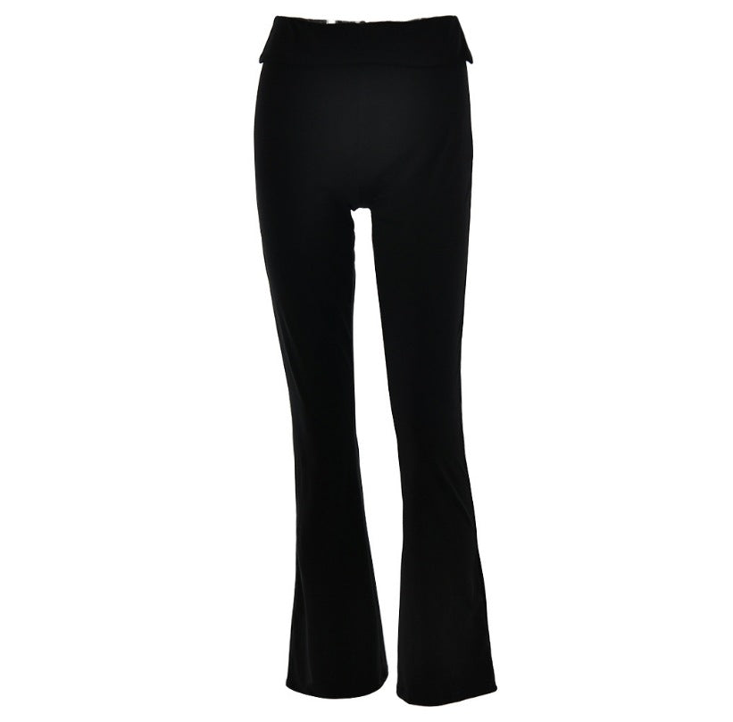 Women's High Waist Slim-fit Black Trousers