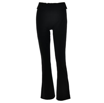 Women's High Waist Slim-fit Black Trousers