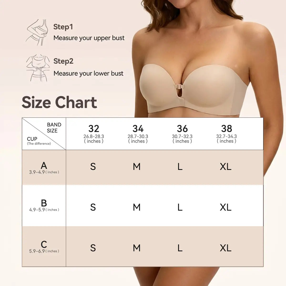 LUCKMEEY Womens Strapless Front Closure Bra Push up Padded Add Cup Non Slip Wireless Supportive Seamless Comfortable Tube Jelly Bra a B C Cup#Summerwins#Tiktokshopdealsforyoudays