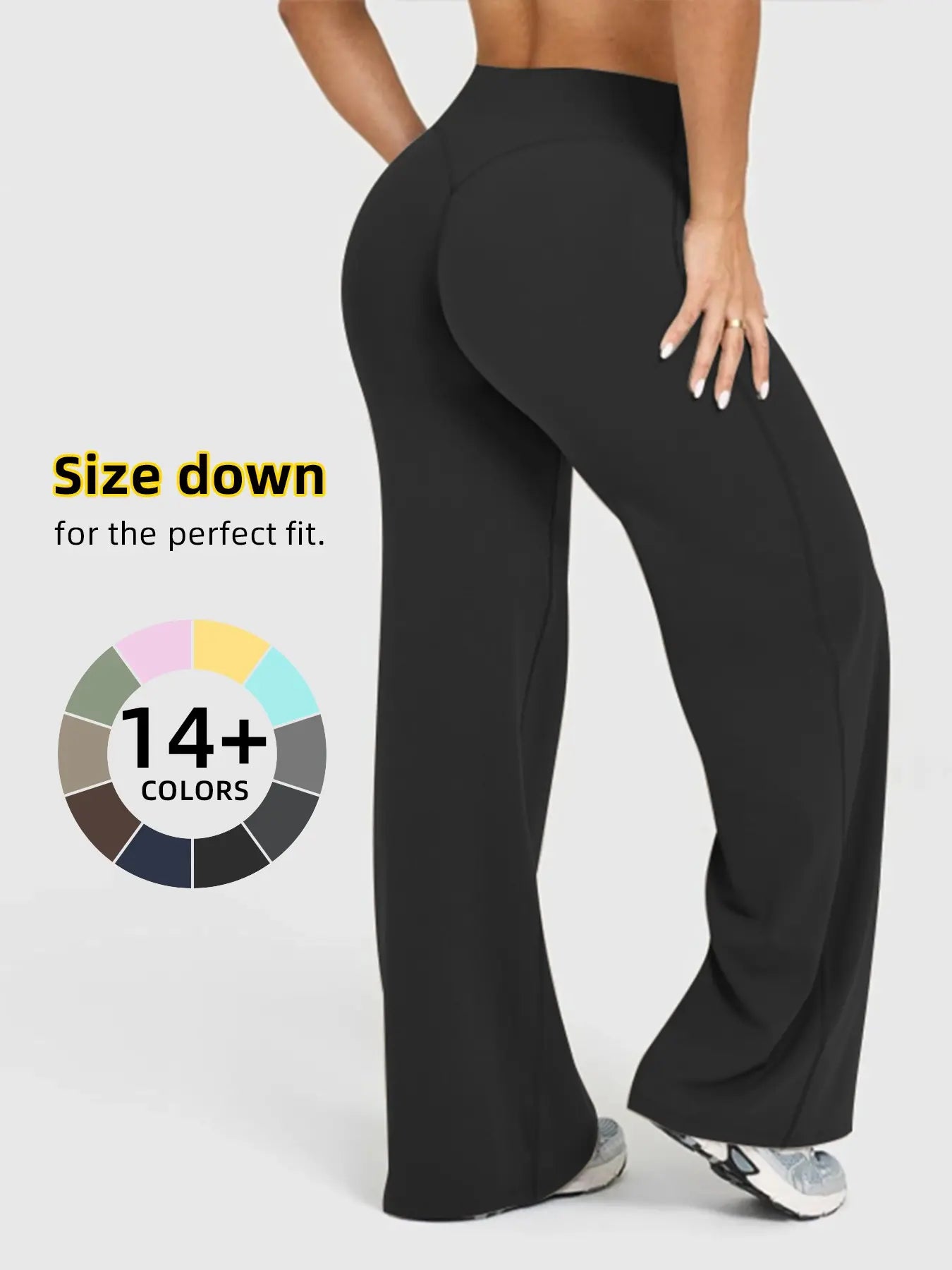 Women'S High Waisted Elastic Loose Fit Straight Leg Pants, Butt Lifting Outdoor Casual Pants, Suitable for Yoga and Pilates, Comfortable Daily Wear, Womenswear