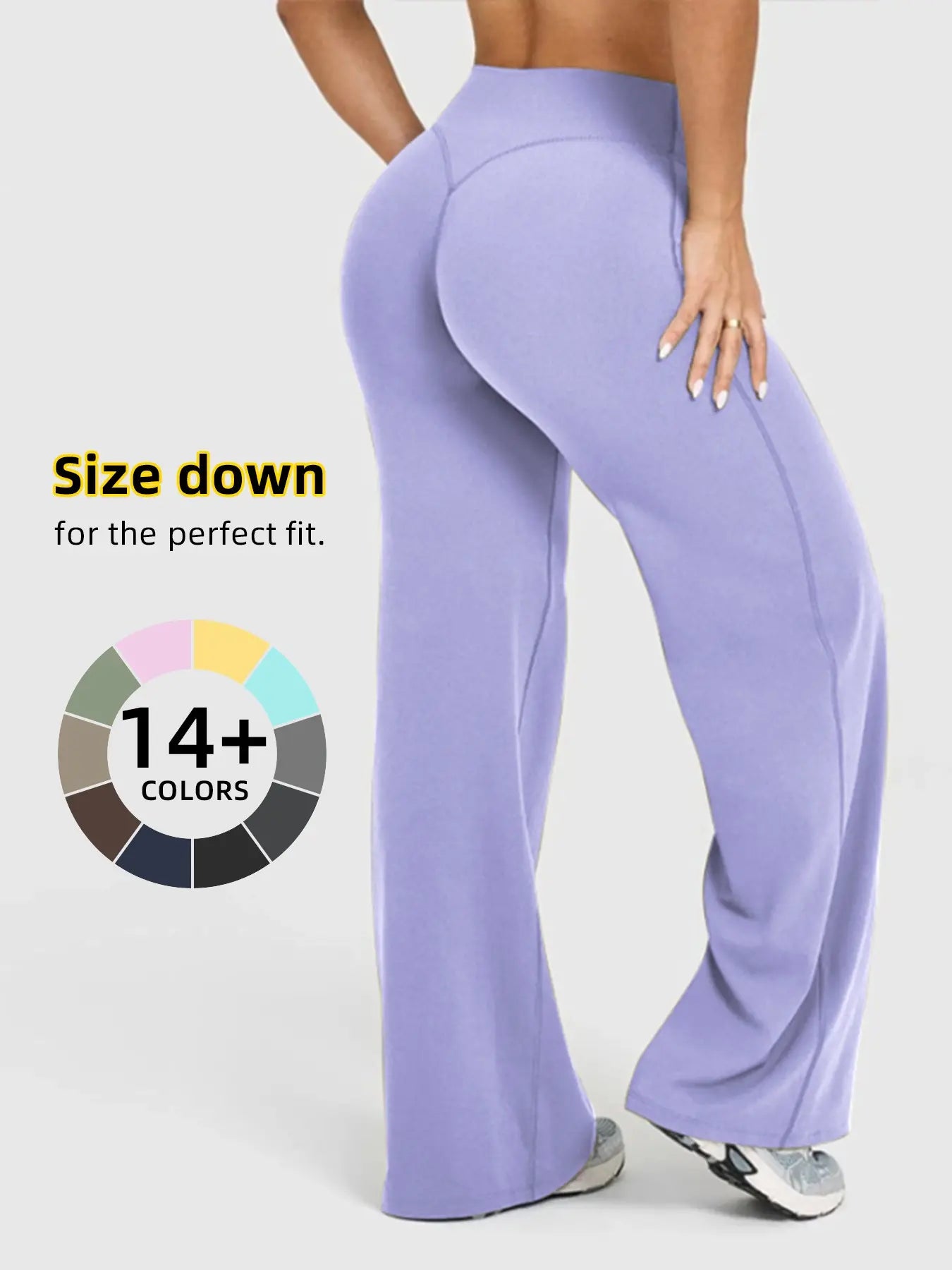 Women'S High Waisted Elastic Loose Fit Straight Leg Pants, Butt Lifting Outdoor Casual Pants, Suitable for Yoga and Pilates, Comfortable Daily Wear, Womenswear