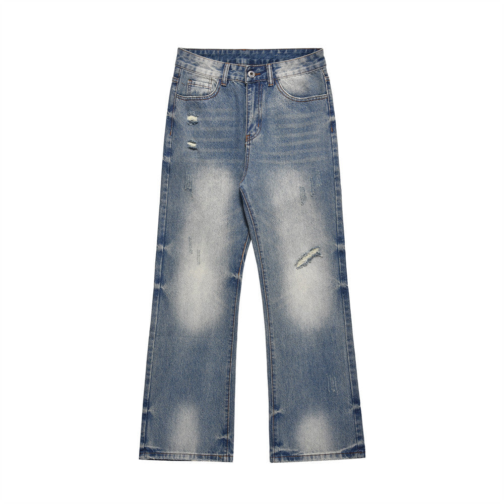 Retro Loose Wide-Leg Straight Jeans