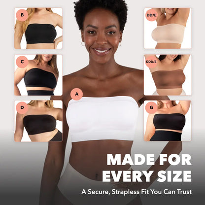 Shapermint Truekind Convertible Strapless Bandeau Bra with Wireless Comfort, Anti-Slip Grip & Removable Straps Fit Outfits